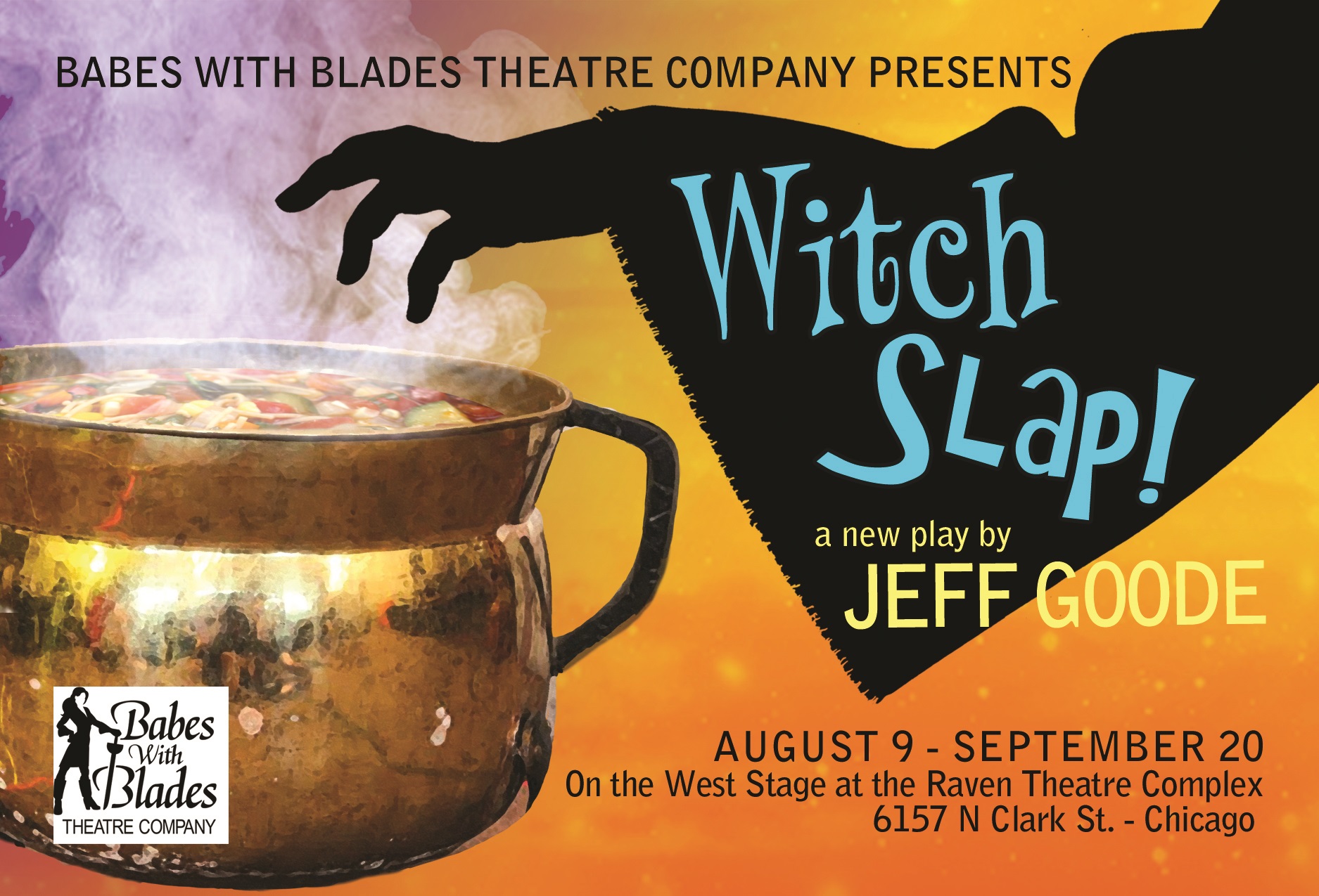 Poster image for BWBTC's Witch Slap!; a hand over a cauldron of soup